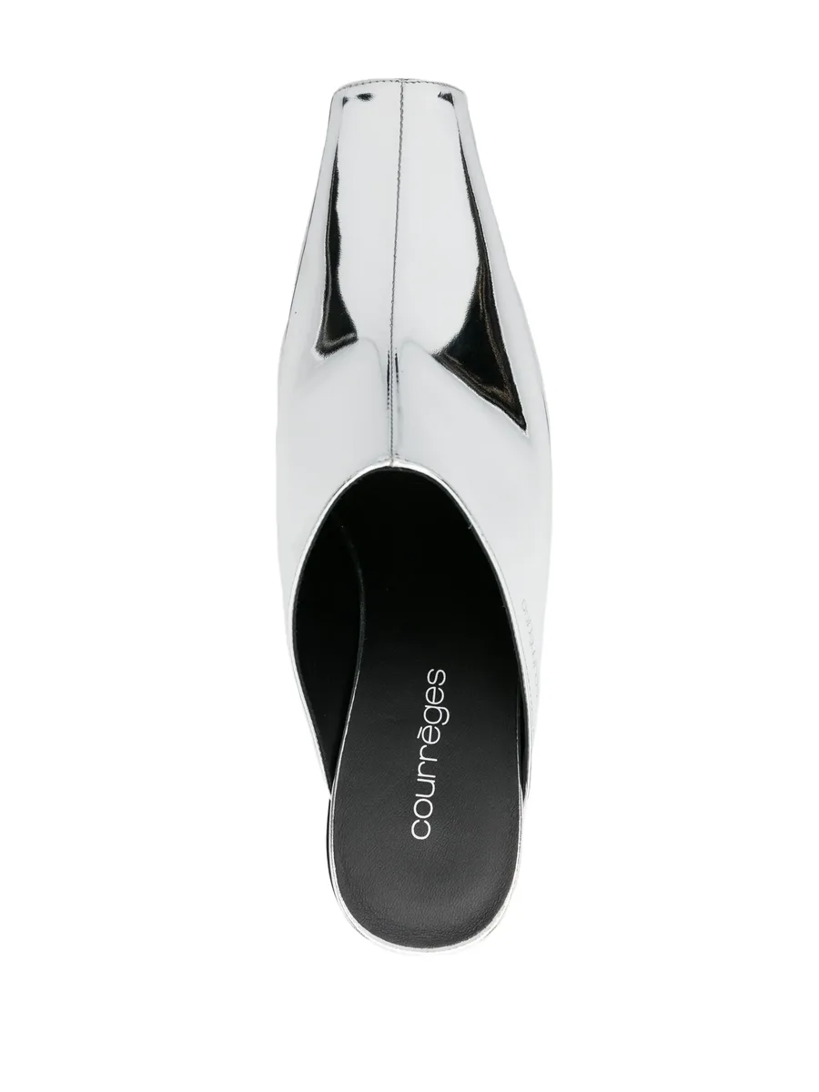 Sleek 70mm mirrored mules 8