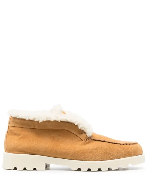shearling suede loafers