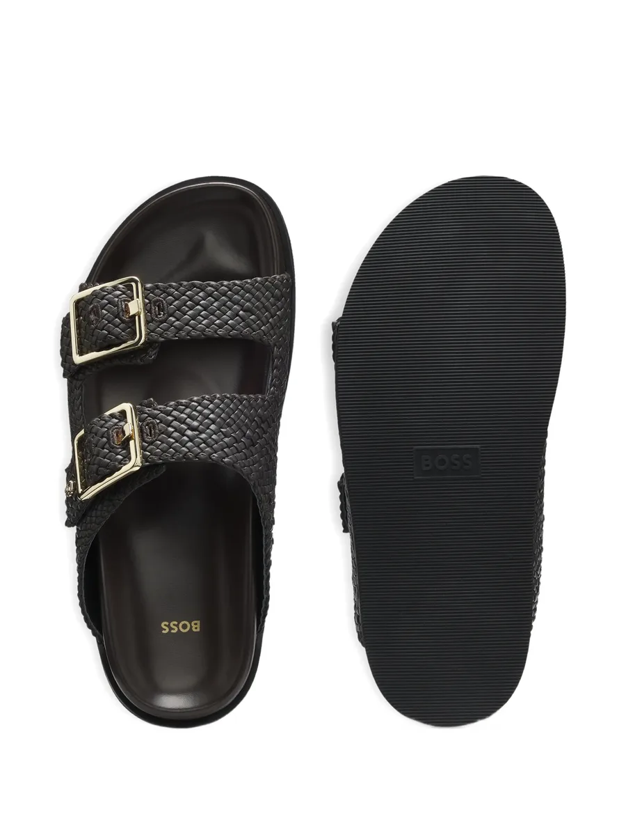 buckle woven leather sandals 5