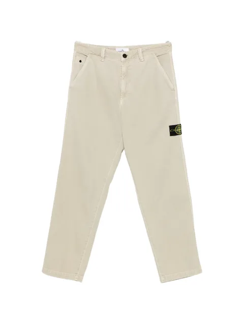 logo-patch straight-leg trousers