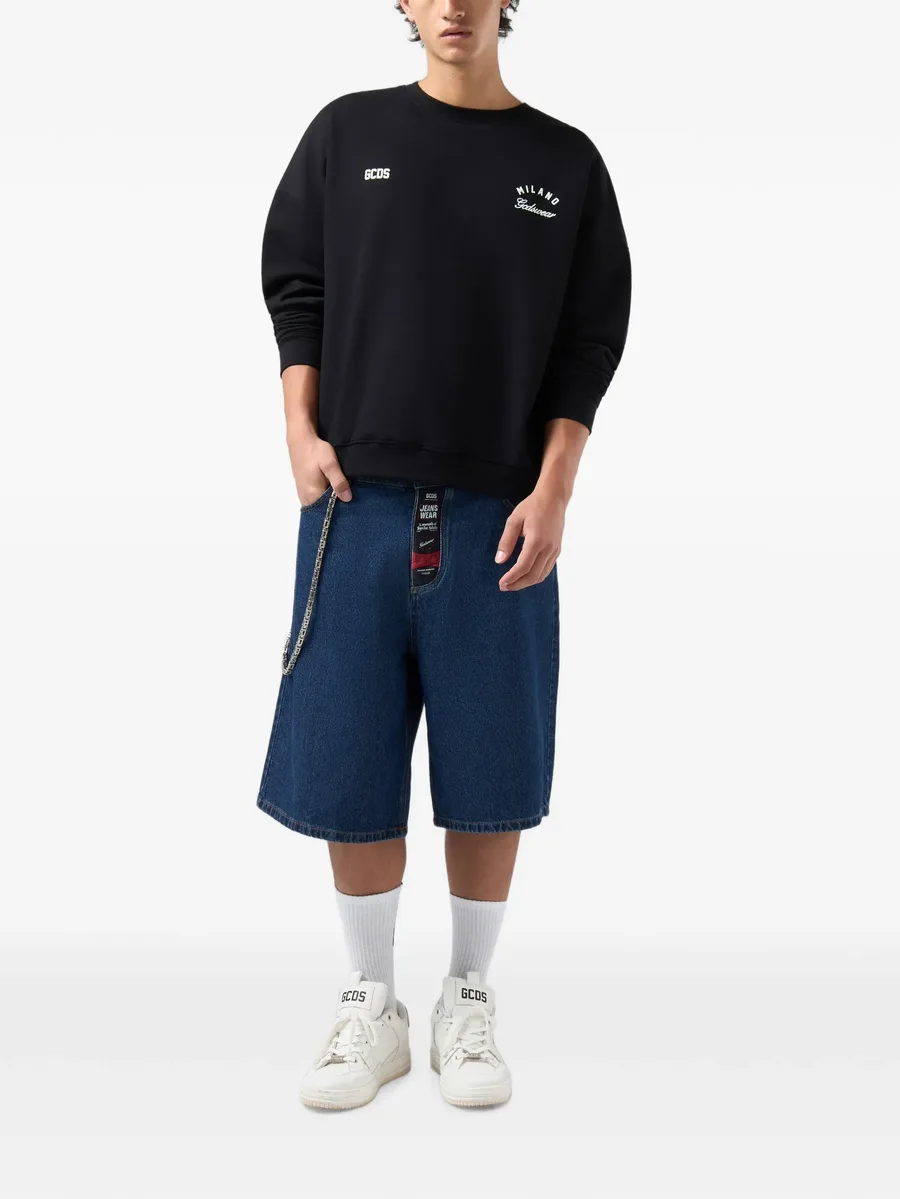 logo-print panelled sweatshirt 2