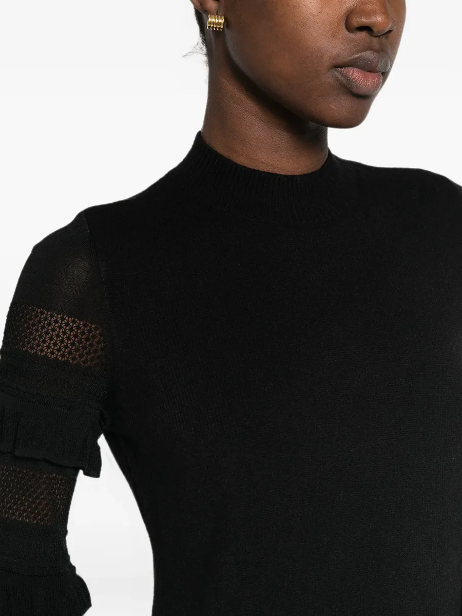 ruffled-sleeve mini knitted dress 5