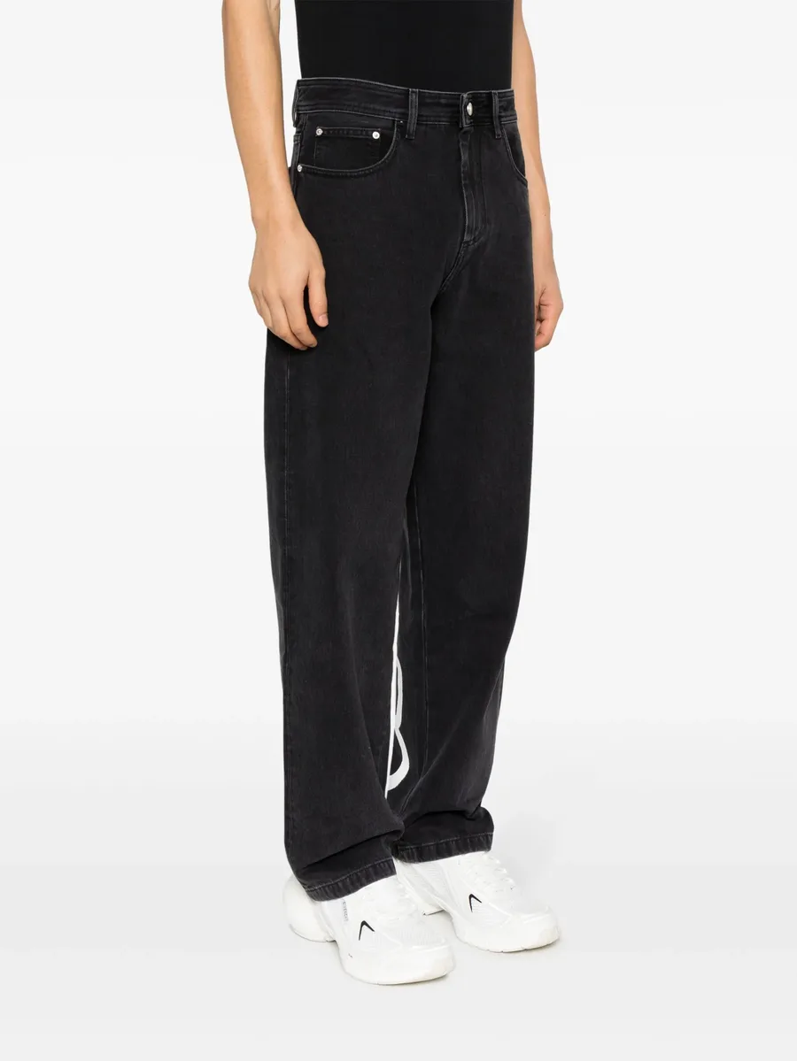 graffiti-print wide-leg jeans 7