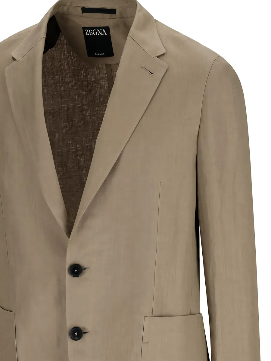 single-breasted linen jacket 6