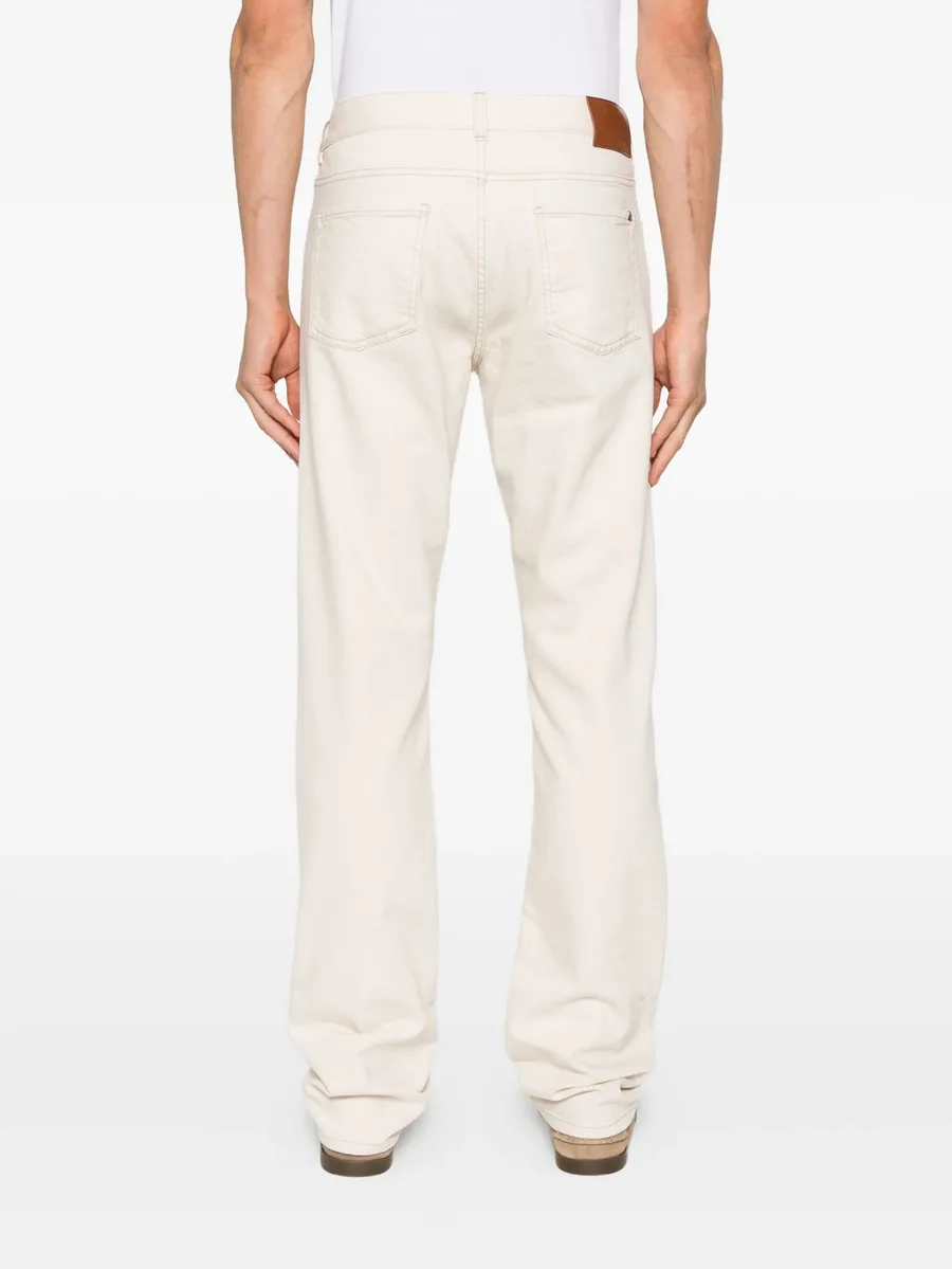straight-leg cotton-blend jeans 7