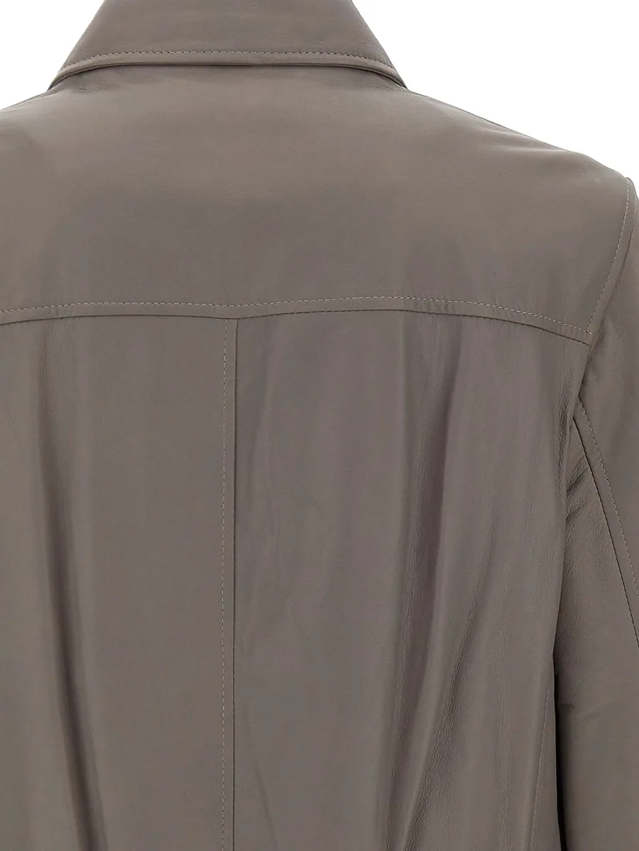 Angioino zip-up leather jacket 4