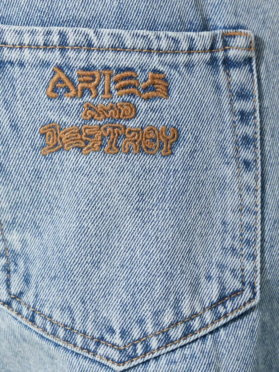embroidered-logo jeans 8