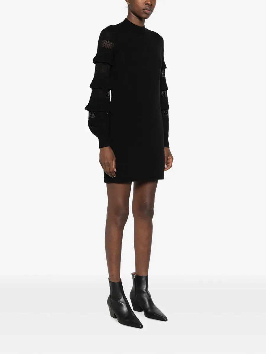 ruffled-sleeve mini knitted dress 3