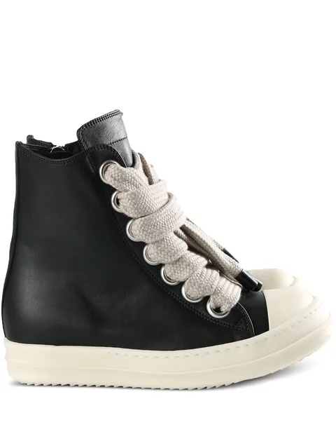 leather high-top sneakers