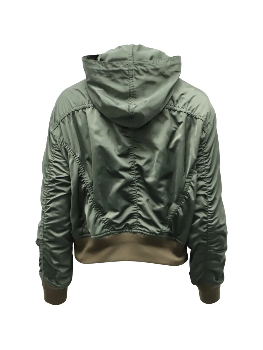 ruched hooded bomber jacket 2