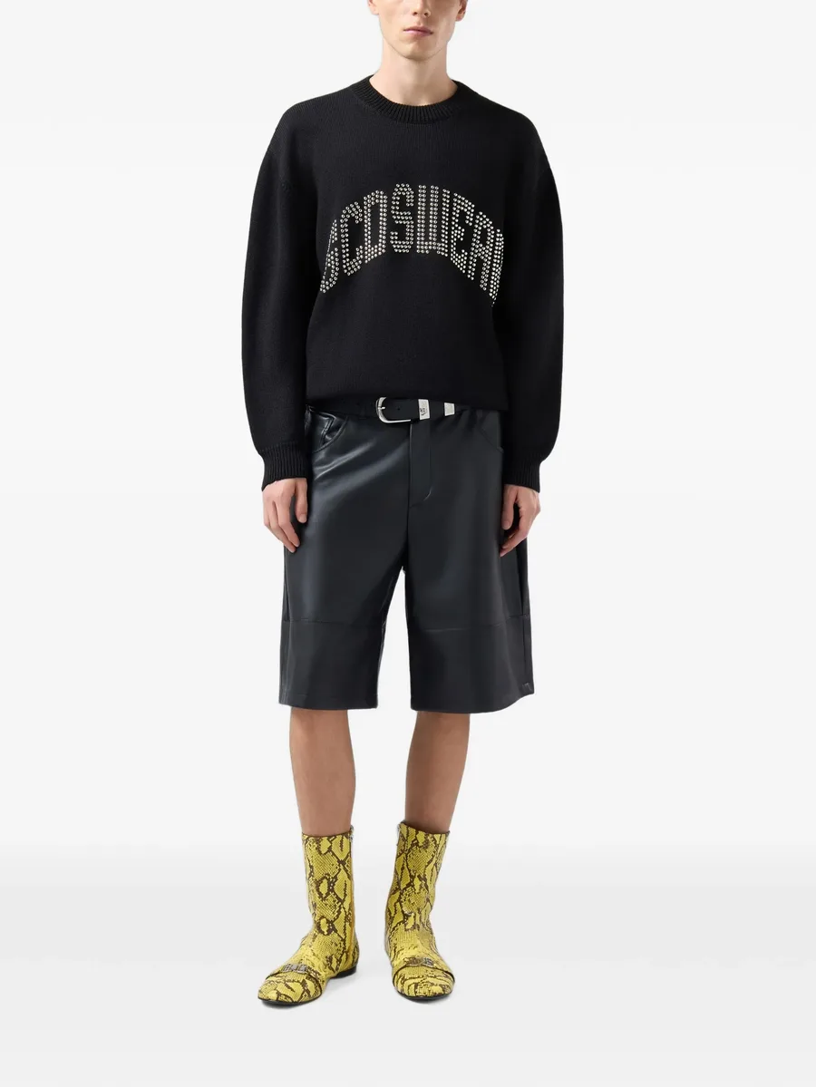 stud-embellished logo-print sweater 2