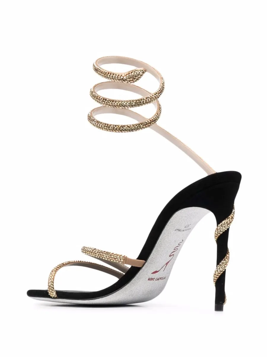 Margot 105mm jewelled snake sandals 5