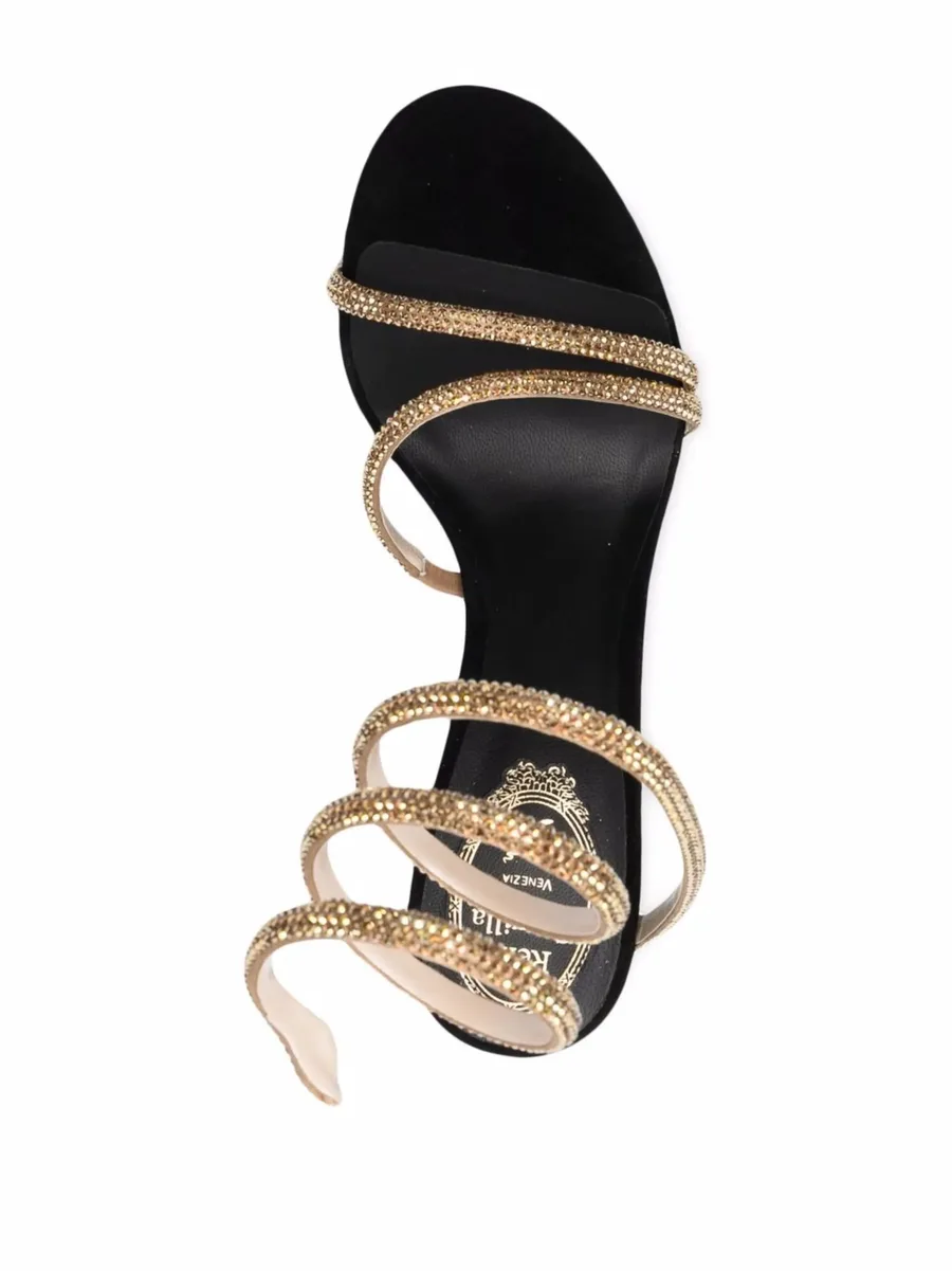 Margot 105mm jewelled snake sandals 7