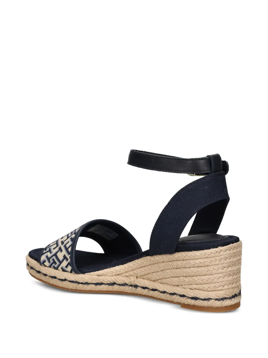 monogram-pattern wedge sandals 7
