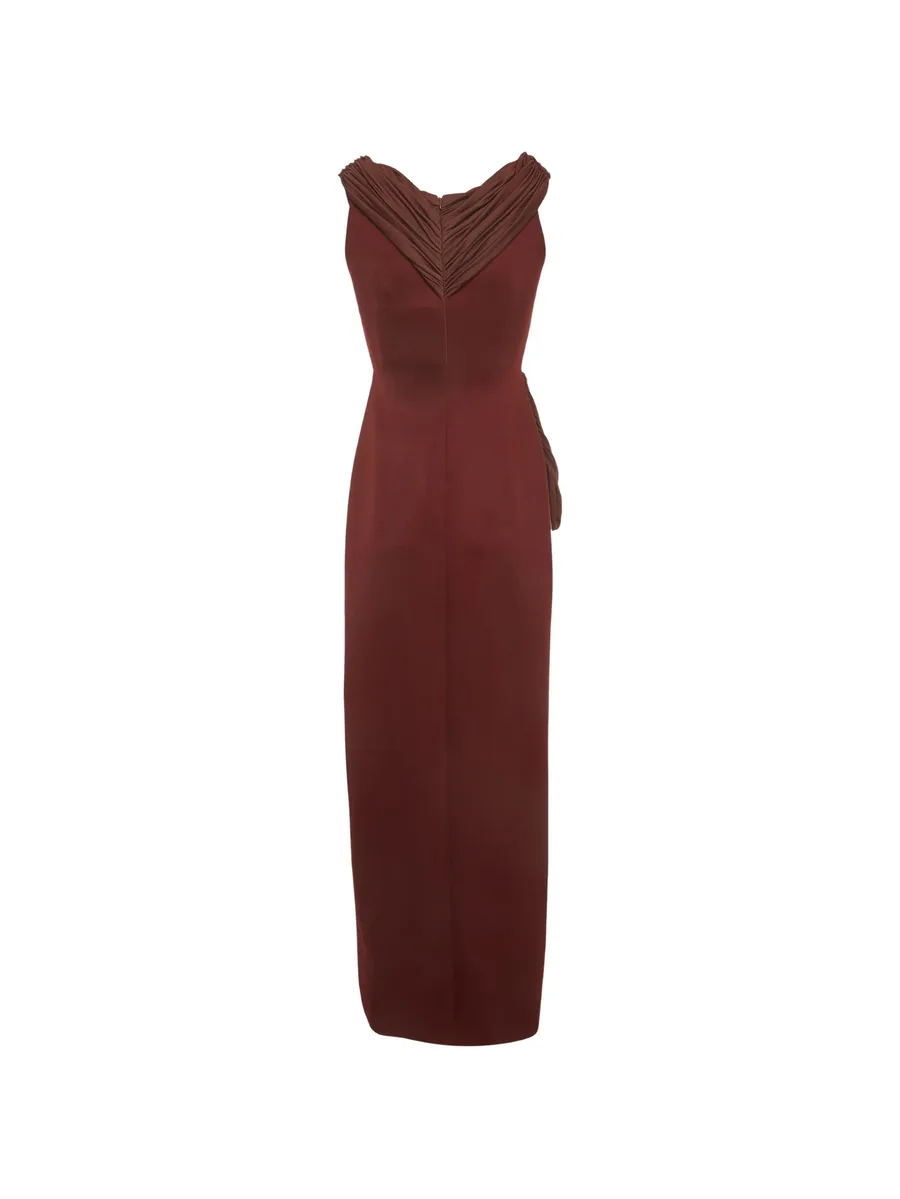 draped high-slit maxi dress 2