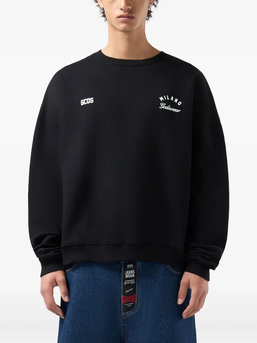 logo-print panelled sweatshirt 3