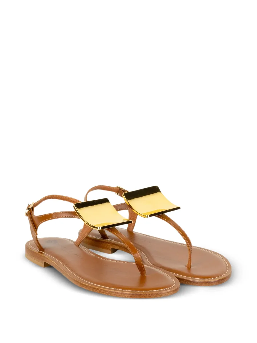 plaque-detail flat sandals 3
