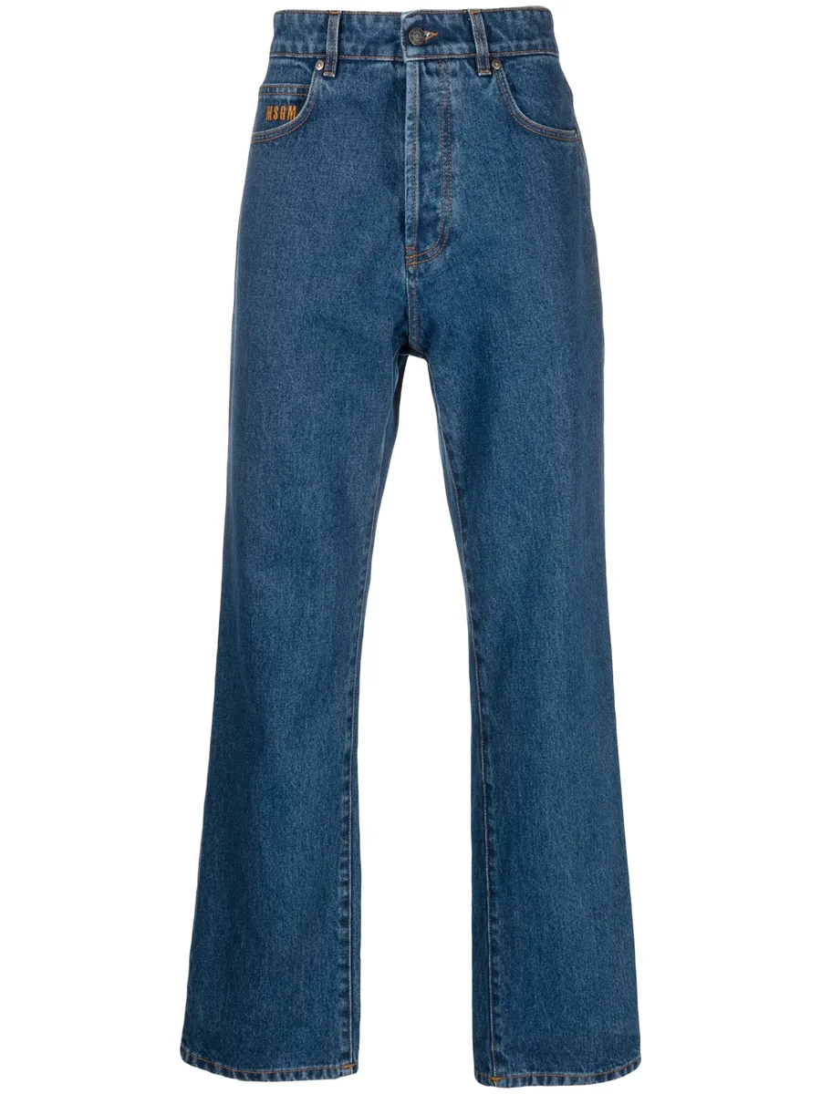 logo-embroidered straight-leg jeans 1