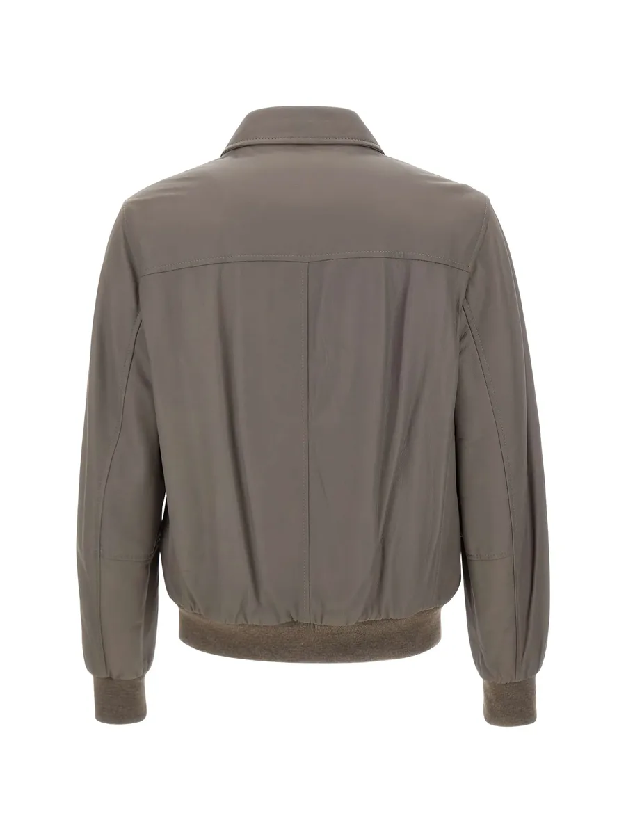 Angioino zip-up leather jacket 6