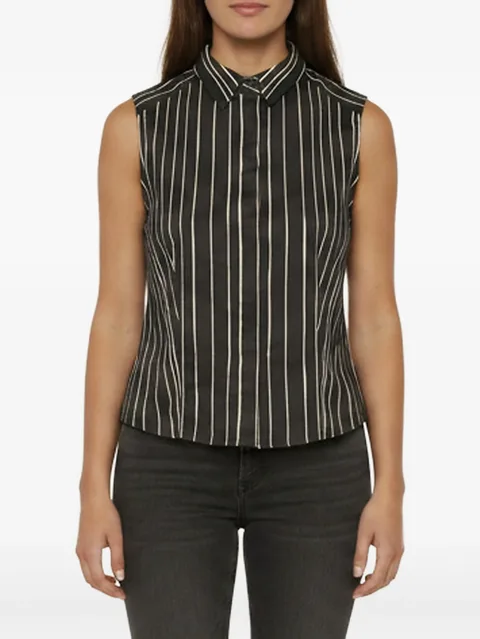 Lea striped sleeveless cropped shirt