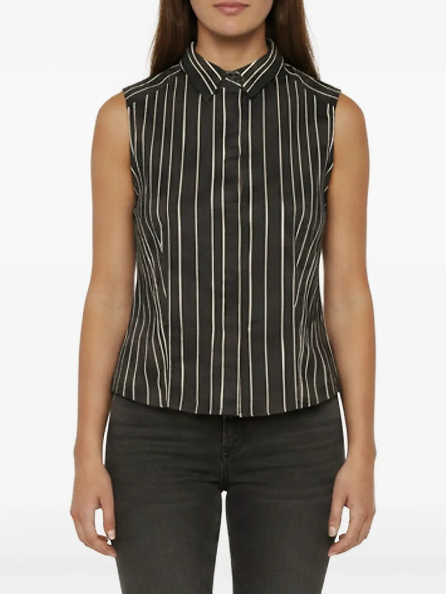 Lea striped sleeveless cropped shirt 1