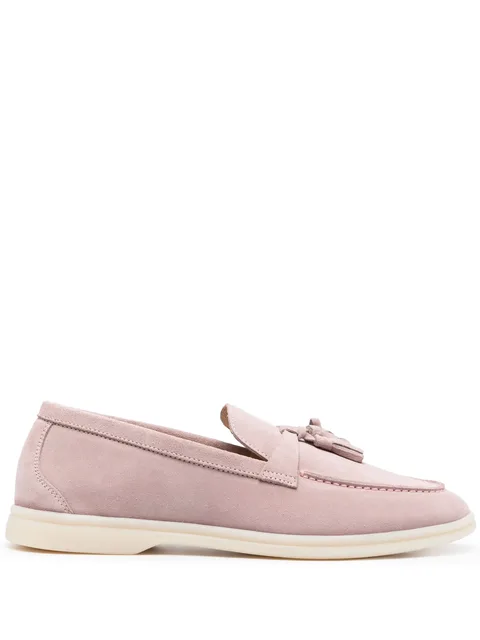 tassel detail suede loafers