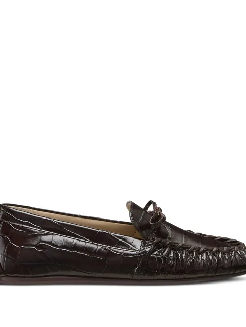 bow embossed loafers