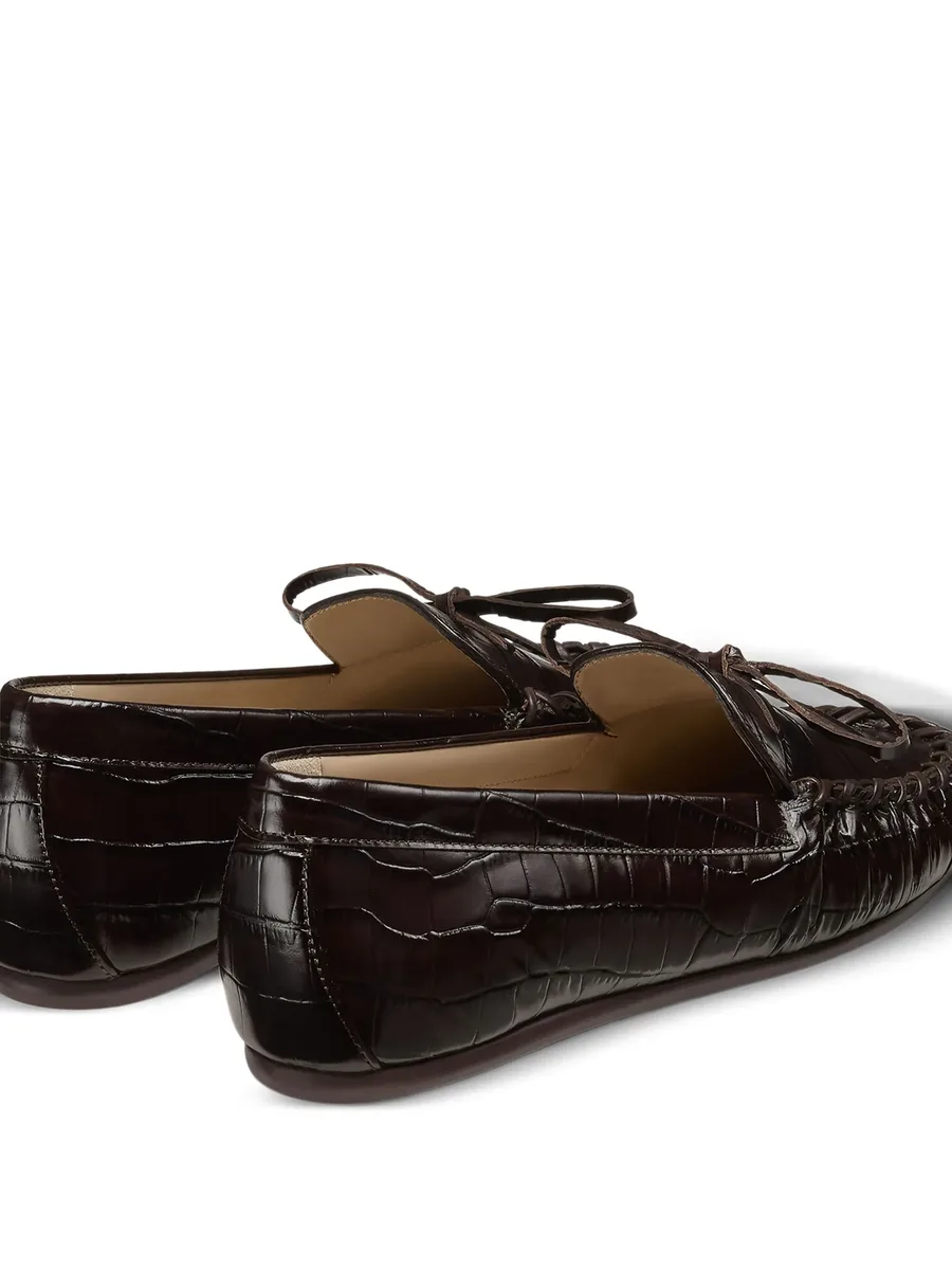 bow embossed loafers 7