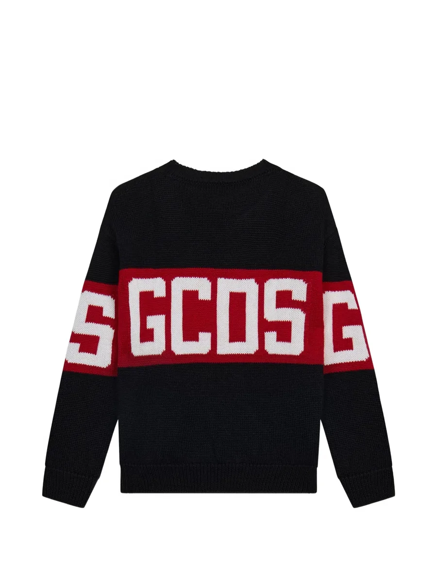 logo-intarsia wool-blend sweater 2