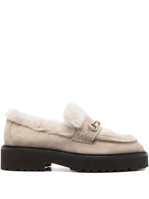 40mm shearling platform loafers