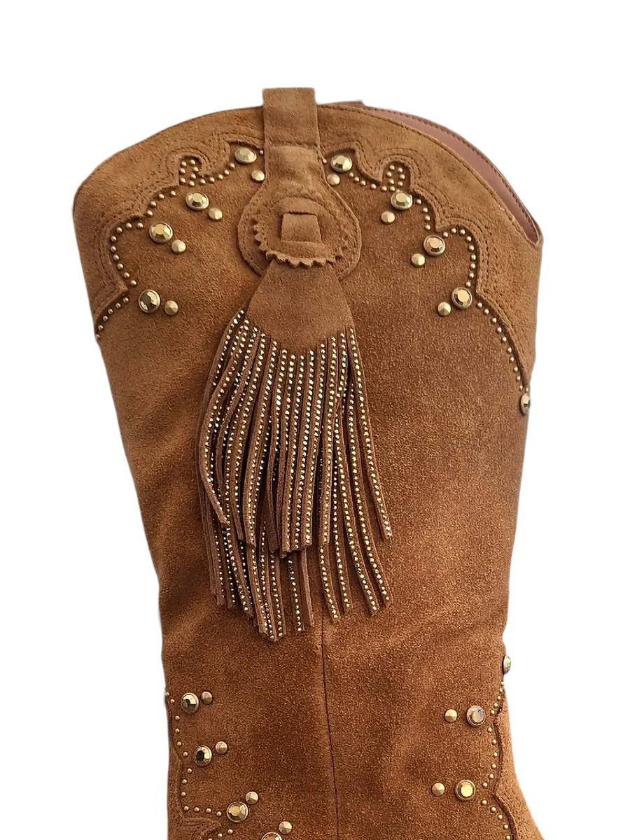 studded fringed-tassel boots 2