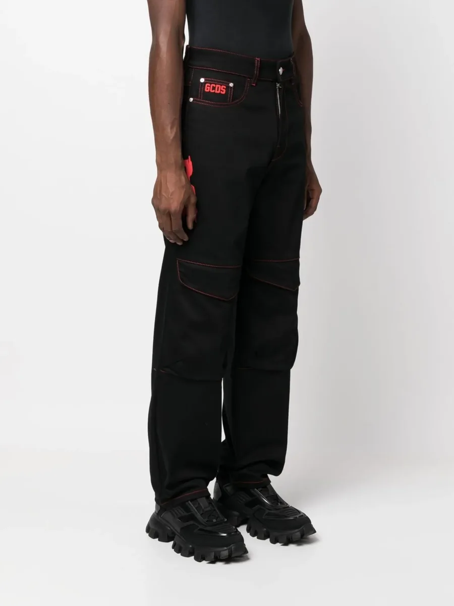 logo-print straight-leg jeans 5