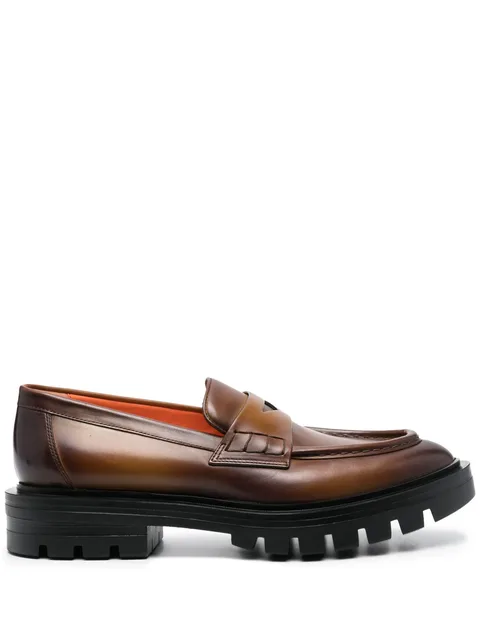 leather penny loafers