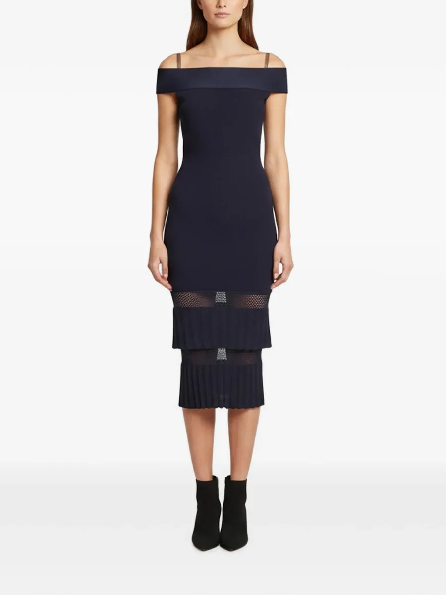 off-the-shoulder mermaid midi dress 1