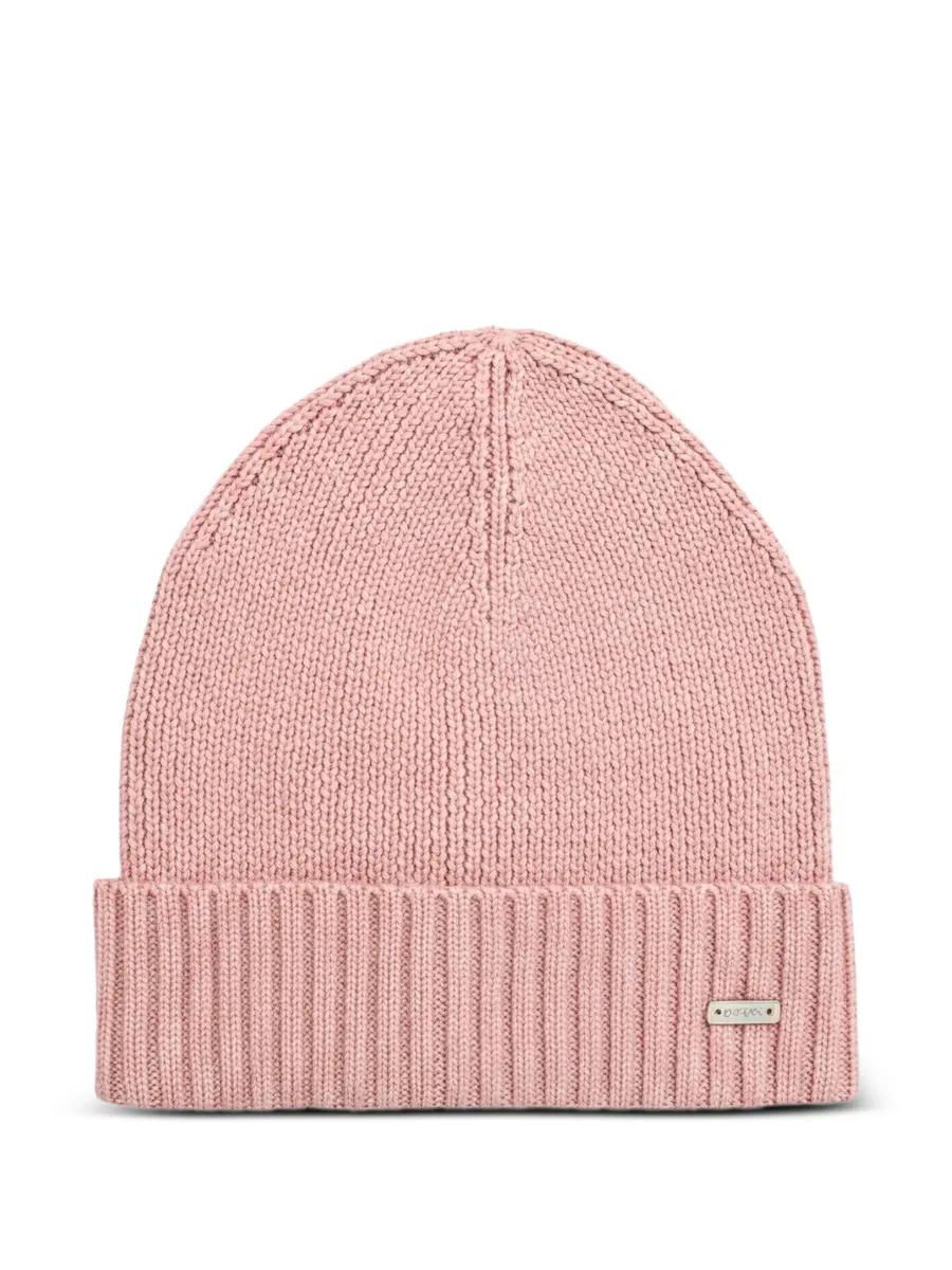 ribbed logo beanie hat 1