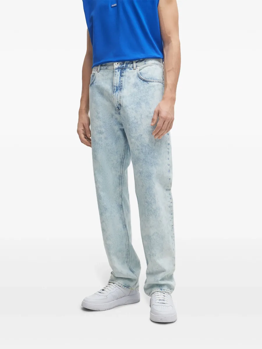 acid-wash straight-leg jeans 6