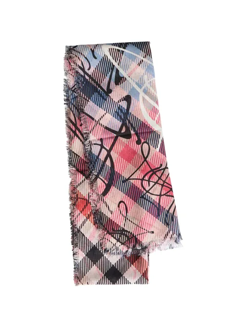 logo-monogrammed wool scarf
