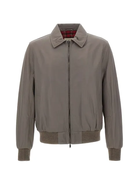 Angioino zip-up leather jacket