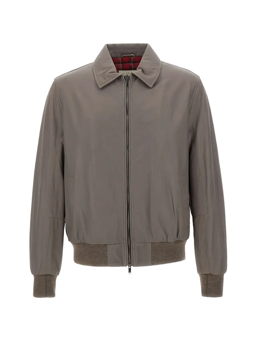 Angioino zip-up leather jacket 1
