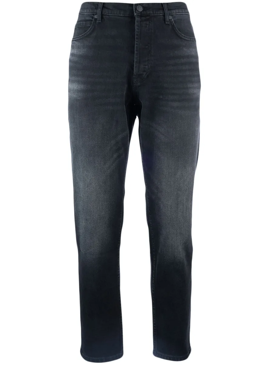 logo-patch tapered jeans 1