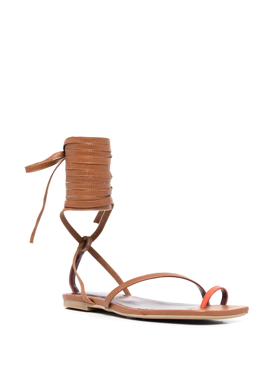 Nicola leather flat sandals 4