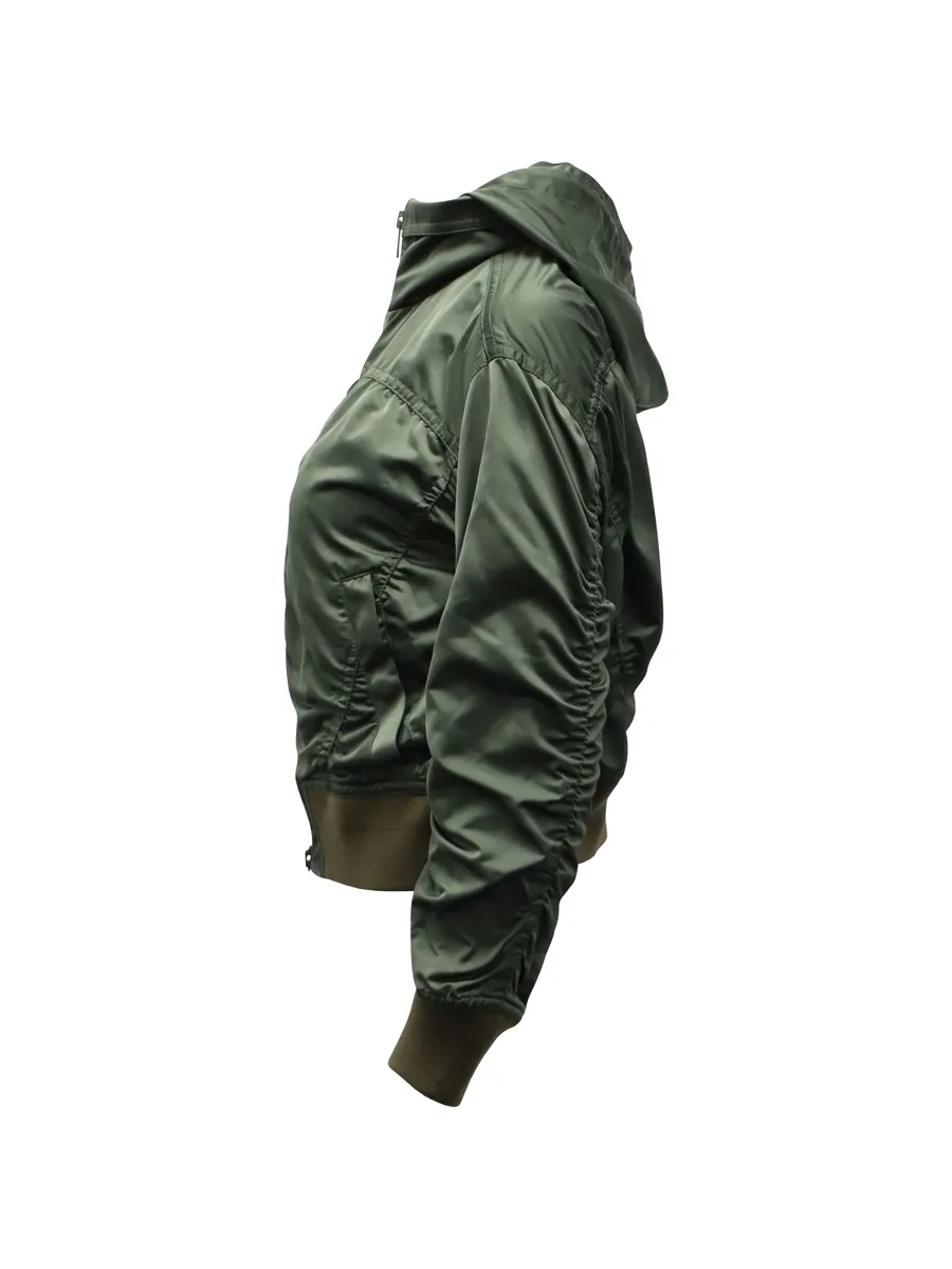 ruched hooded bomber jacket 3