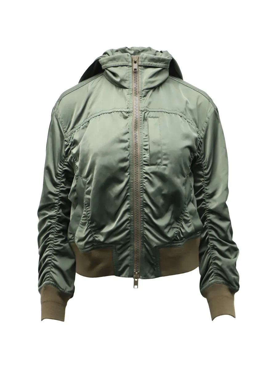 ruched hooded bomber jacket 1