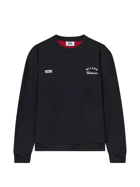 logo-print panelled sweatshirt