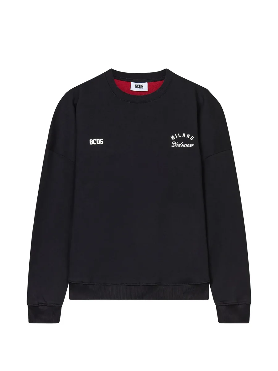logo-print panelled sweatshirt 1