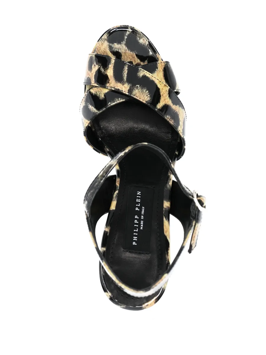 patent platform leopard print sandals 8