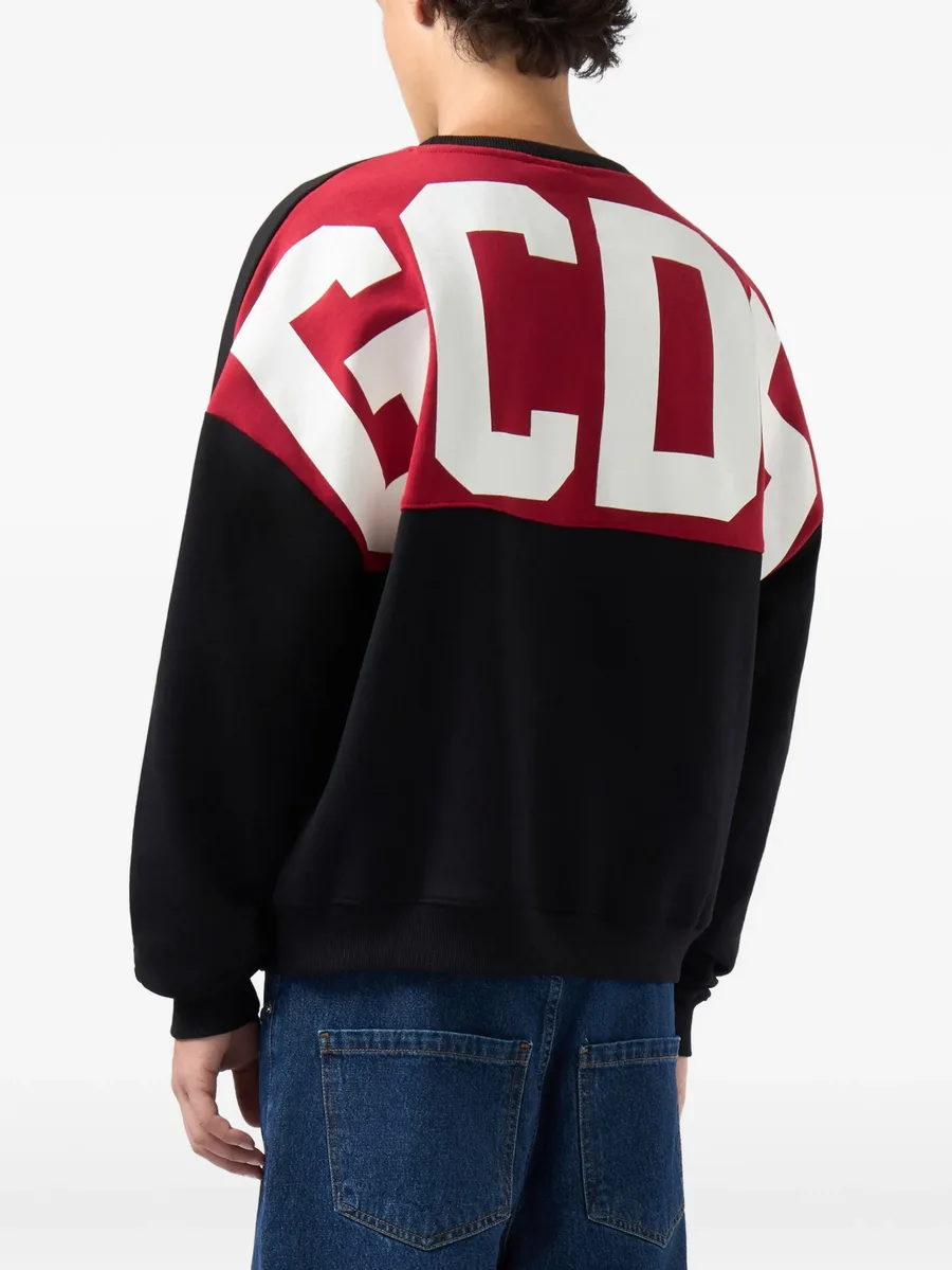 logo-print panelled sweatshirt 5