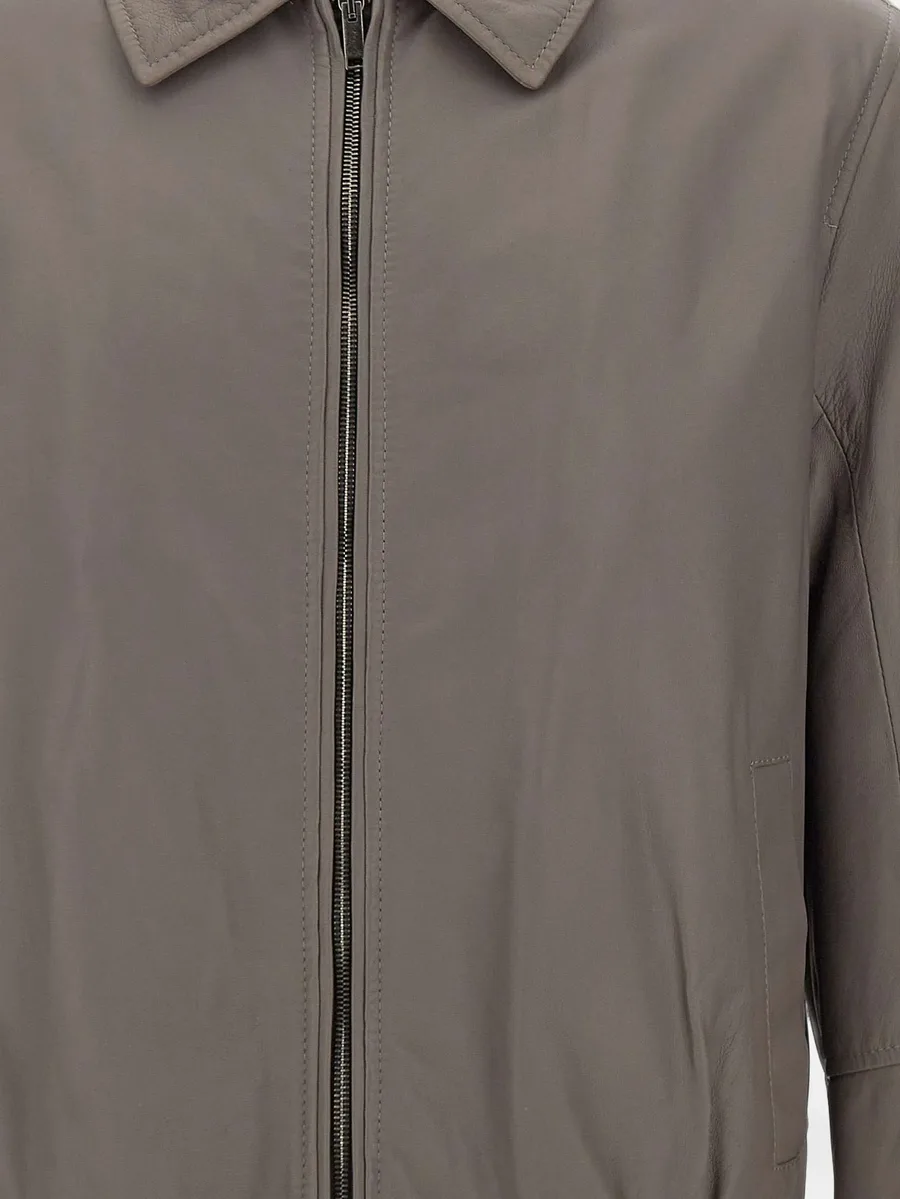 Angioino zip-up leather jacket 2