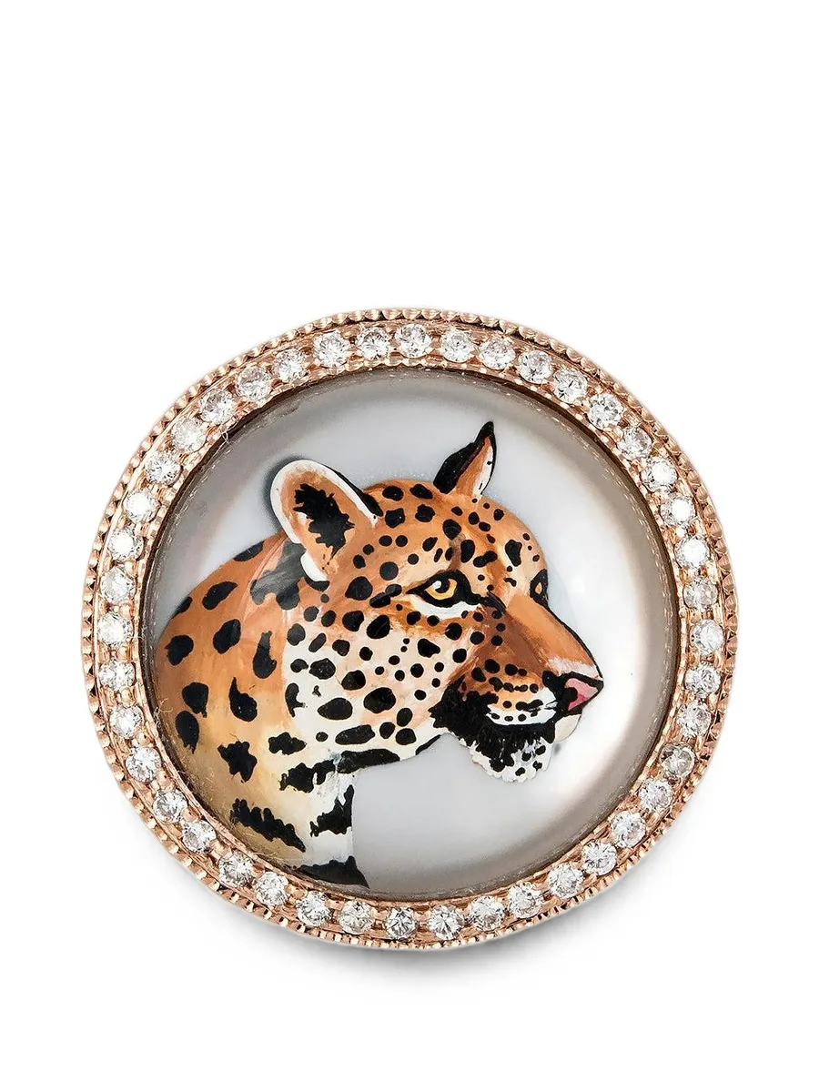 mother of pearl and diamond leopard ring 3