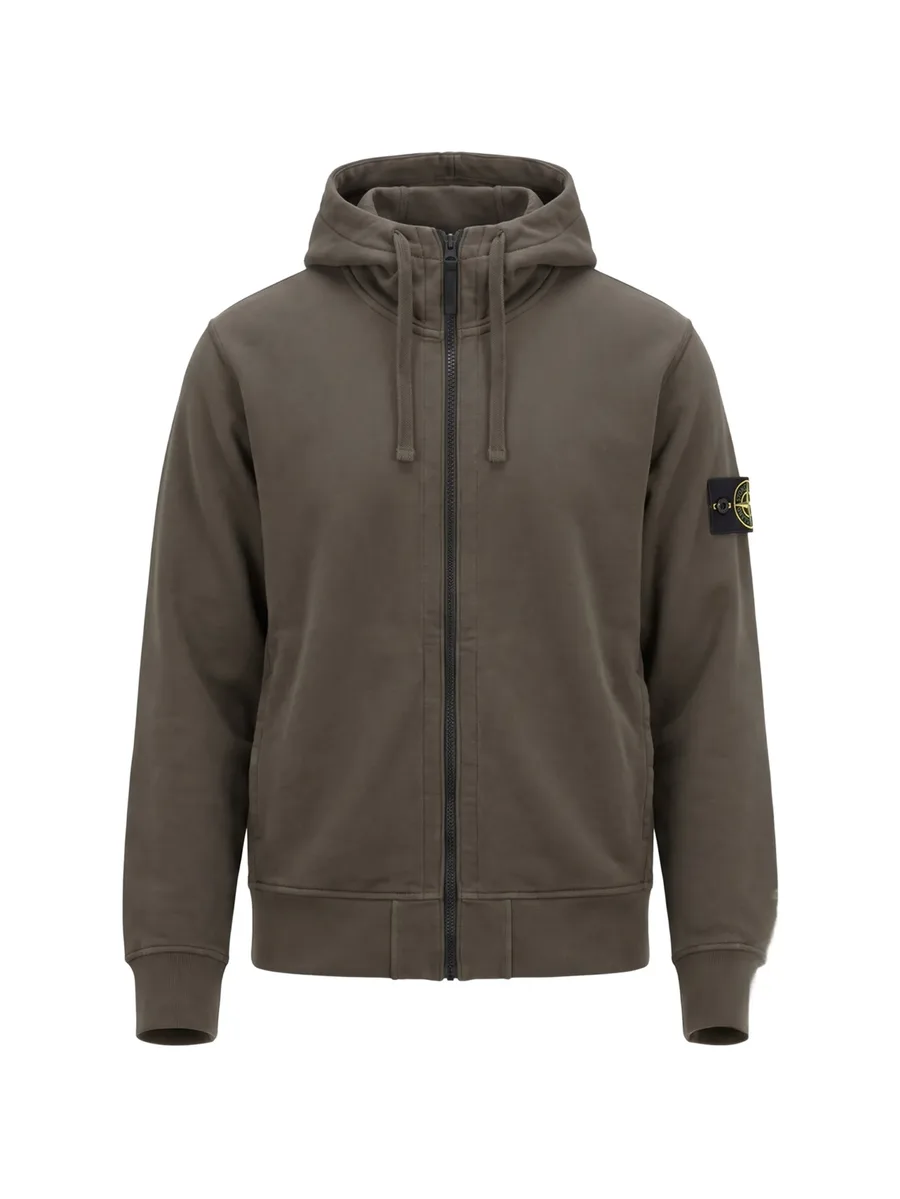 6100009 organic-cotton fleece oversized-fit zip-up hooded sweatshirt with pockets 1